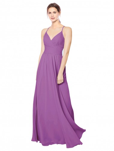 Sem Mangas Amor Criss Cruz Chiffon Linha A Longo Narciso Vestidos de Madrinha