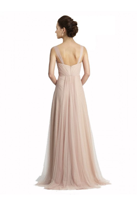 Sem Mangas Decote Quadrado Tule Linha A Vestidos de Madrinha