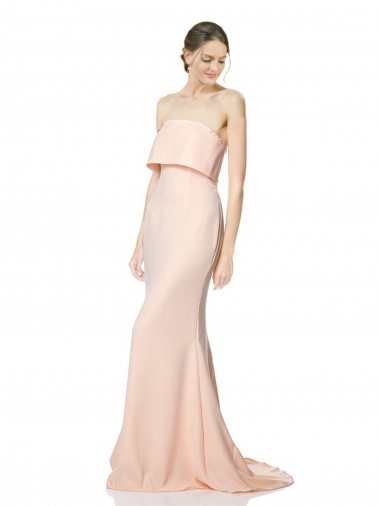 Sem Mangas Sem alças Crepe Esticado Sereia Vestidos de Madrinha / Vestidos de Noite / Vestidos de Festa