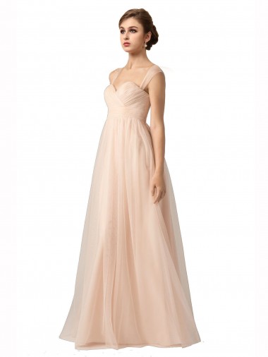 Sem Mangas Amor Tule Linha A Vestido de Festa / Vestido de Madrinha
