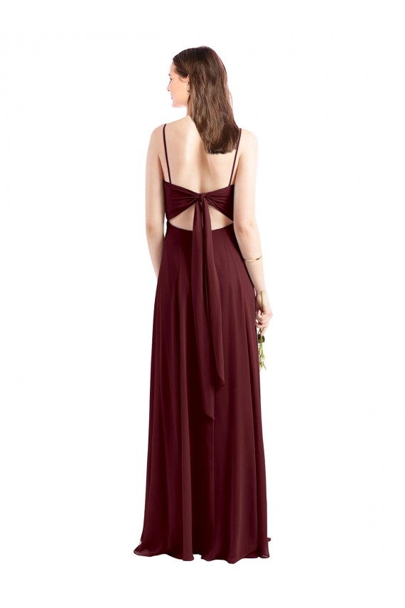 Sem Mangas Alças finas Chiffon Linha A Vestidos de Festa