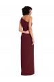 Sem Mangas Um Ombro Crepe Esticado Bainha Ouro Borgonha Longo Vestidos de Madrinha / Vestidos de Noite / Vestidos de Festa