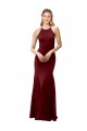 Sem Mangas Cabeçada Criss Cruz Crepe Esticado Sereia Vestidos de Madrinha / Vestidos de Noite / Vestidos de Festa