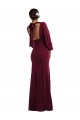 Mangas Compridas, Mangas Bispo Barco Abrir de volta Crepe Esticado Trombeta Vestidos de Madrinha / Vestidos de Noite / Vestidos de Festa
