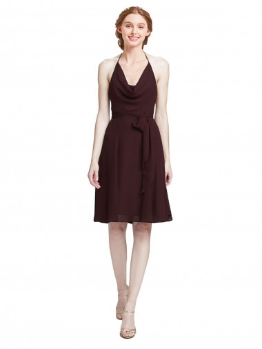Sem Mangas Alças finas Chiffon Linha A Vestidos de Madrinha / Vestidos de Cocktail / Vestidos de Homecoming