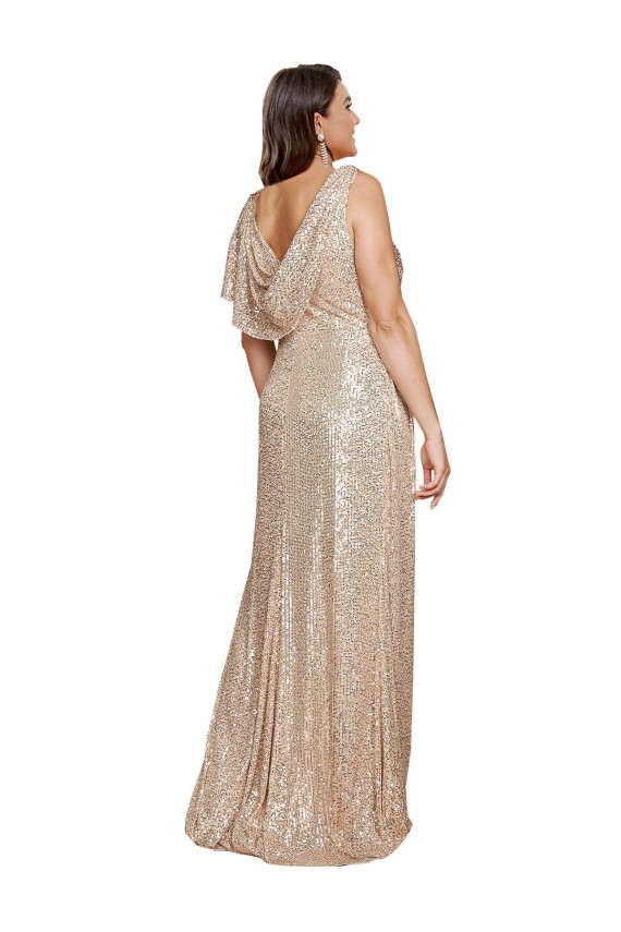 Sem Mangas Decote V Lantejoulas Linha A Vestidos de Madrinha / Vestidos de Noite / Vestidos de Festa