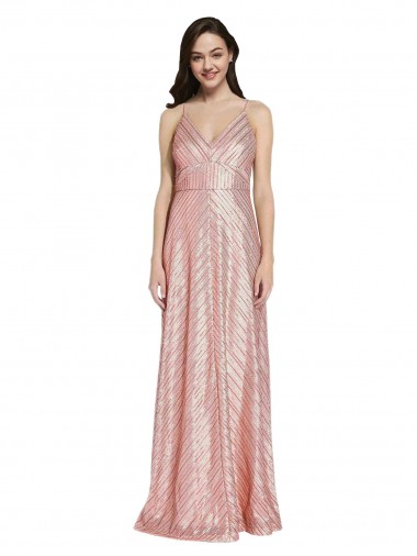 Sem Mangas Decote V Lombar Lantejoulas Bainha Vestidos de Madrinha / Vestidos de Noite / Vestidos de Festa