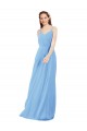 Sem Mangas Decote V Lombar Chiffon Bainha Vestidos de Madrinha