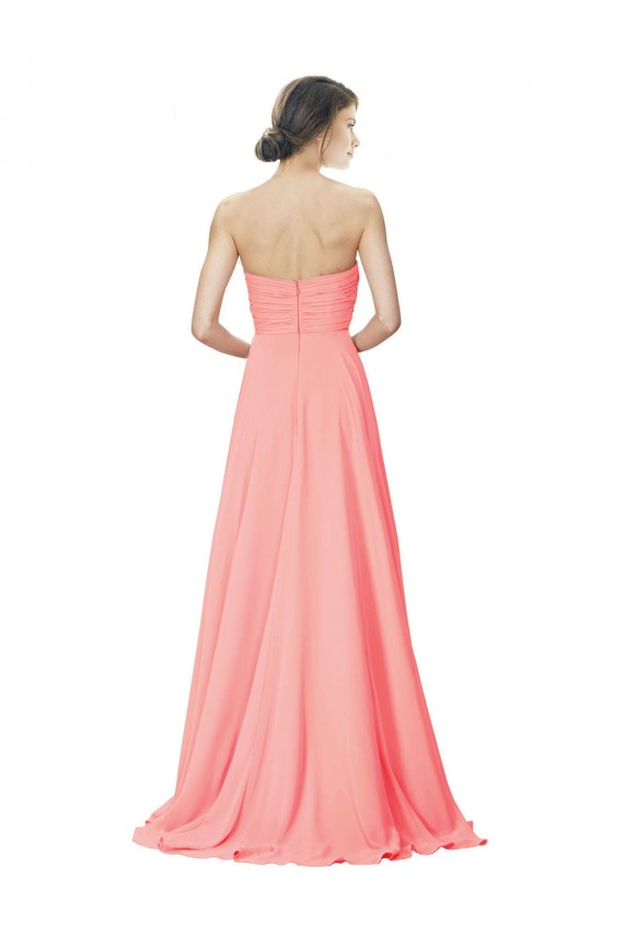 Sem Mangas Sem alças Chiffon Linha A Longo Vestidos de Madrinha