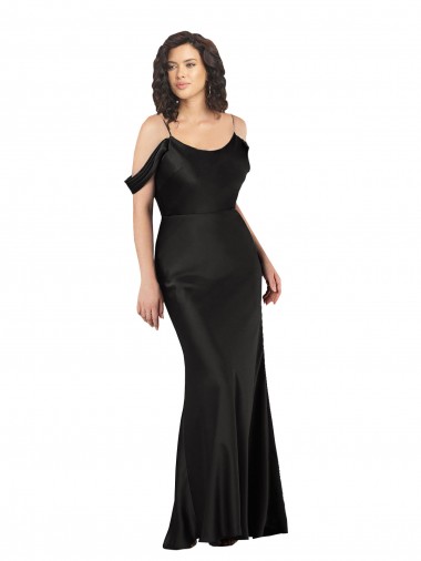 Sem Mangas Fora do Ombro Lombar Cetim Sedoso Linha A Vestidos de Madrinha / Vestidos de Noite / Vestidos de Festa