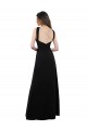 Sem Mangas Cabeçada Abrir de volta Chiffon Linha A Preto Vestidos de Festa / Vestidos de Madrinha