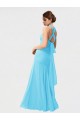 Sem Mangas Cabeçada Chiffon Sereia Vestidos de Madrinha