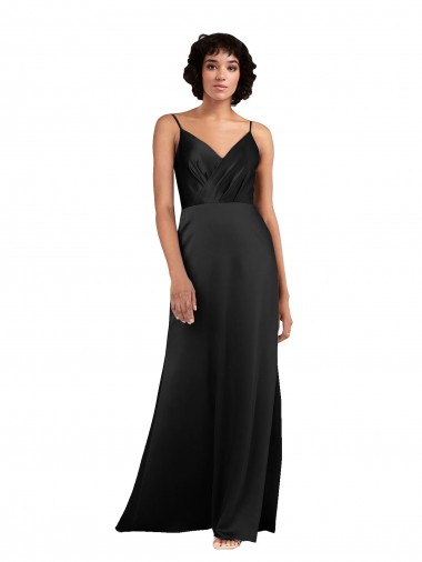 Sem Mangas Decote V Cetim Sedoso Coluna Vestidos de Madrinha / Vestidos de Noite / Vestidos de Festa