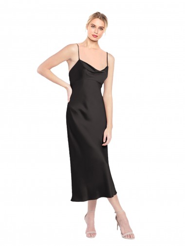Sem Mangas Alças finas Lombar Cetim Elástico Linha A Curto Vestidos de Madrinha / Vestidos de Noite / Vestidos de Festa
