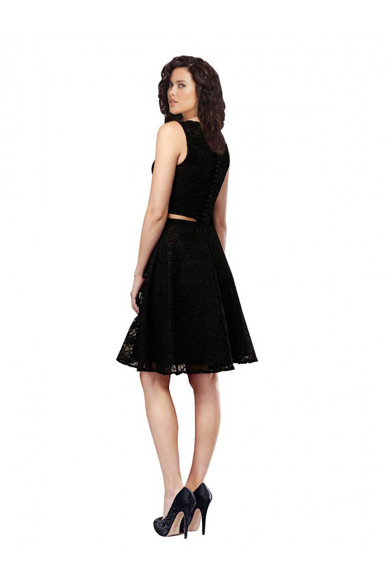 Sem Mangas Decote Joia Renda Linha A Vestidos de Madrinha / Vestidos de Cocktail / Vestidos de Homecoming