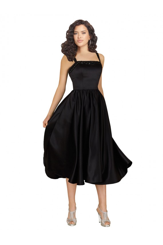Sem Mangas Decote Quadrado Cetim Linha A Vestidos de Madrinha / Vestidos de Festa / Vestidos de Cocktail / Vestidos de Homecoming