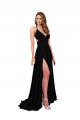Sem Mangas Decote V Abrir de volta Spandex Linha A Vestidos de Madrinha / Vestidos de Noite / Vestidos de Festa