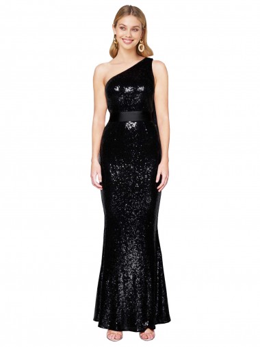 Sem Mangas Um Ombro Lantejoulas Sereia Vestidos de Madrinha / Vestidos de Noite / Vestidos de Festa