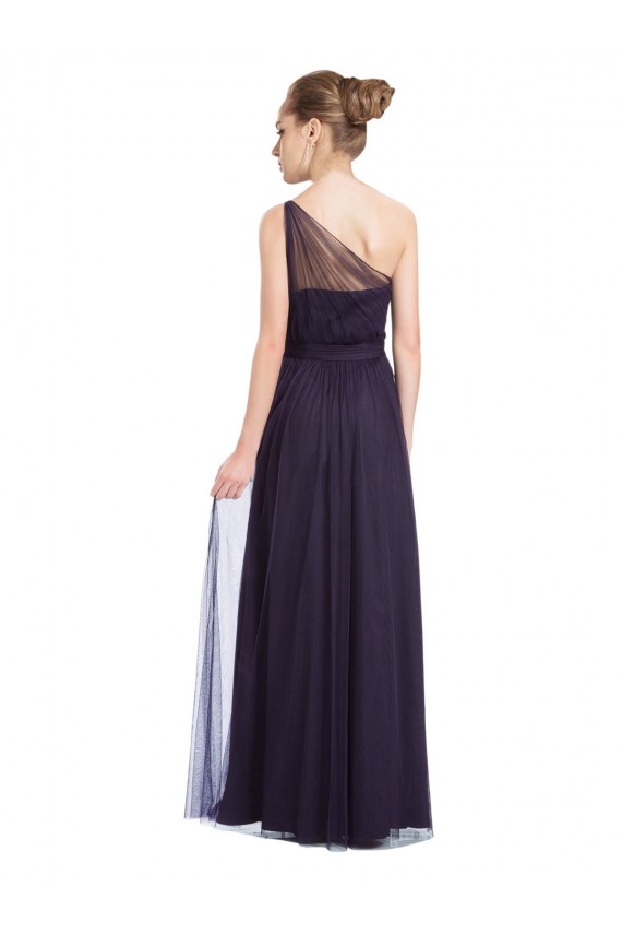 Sem Mangas Um Ombro Tule Linha A Vestido Formais / Vestido de Madrinha