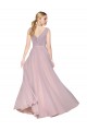 Sem Mangas Decote V Costas em V Chiffon Linha A Longo Vestidos de Madrinha / Vestidos de Noite / Vestidos de Festa