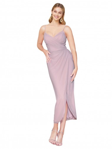 Sem Mangas Alças finas Costas em V Chiffon Sereia Vestidos de Madrinha / Vestidos de Festa / Vestidos de Cocktail / Vestidos de Homecoming