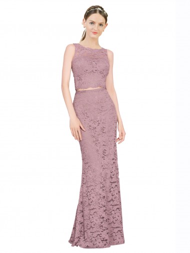 Sem Mangas Decote Ilusão Renda Sereia Vestidos de Madrinha / Vestidos de Festa