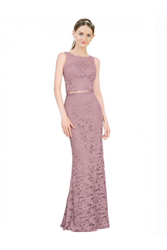 Sem Mangas Decote Ilusão Renda Sereia Vestidos de Madrinha / Vestidos de Festa