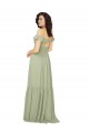 Ombro Frio Decote V Buraco da fechadura Chiffon Linha A Vestidos de Madrinha