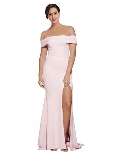 Sem Mangas Decote Quadrado Lombar Crepe Esticado Bainha Longo Vestidos de Madrinha / Vestidos de Noite / Vestidos de Festa