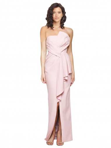 Sem Mangas Sem alças Lombar Crepe Esticado Bainha Vestidos de Madrinha / Vestidos de Noite / Vestidos de Festa