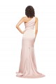 Sem Mangas Um Ombro Cetim Sedoso Bainha Vestidos de Madrinha / Vestidos de Noite / Vestidos de Festa