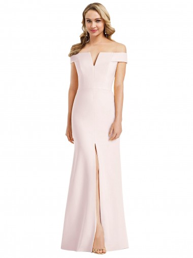 Sem Mangas Fora do Ombro Crepe Esticado Trombeta Vestidos de Madrinha / Vestidos de Noite / Vestidos de Festa
