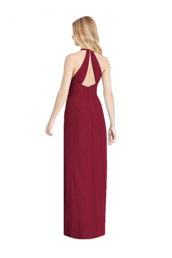 Sem Mangas Cabeçada Chiffon Trombeta Vestidos de Madrinha / Vestidos de Noite
