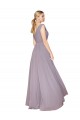 Sem Mangas Decote V Costas em V Chiffon Linha A Rosa Empoeirada Vestidos de Madrinha / Vestidos de Noite / Vestidos de Festa