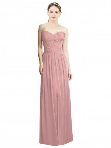 Sem Mangas Amor Chiffon Linha A Longo Vestidos de Madrinha / Vestidos de Noite