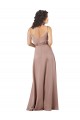 Sem Mangas Decote V Cetim Sedoso Linha A Vestidos de Madrinha / Vestidos de Noite