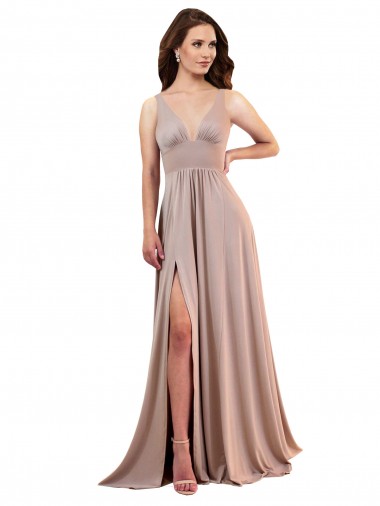 Sem Mangas Decote V Lombar Spandex Linha A Vestidos de Madrinha / Vestidos de Noite / Vestidos de Festa