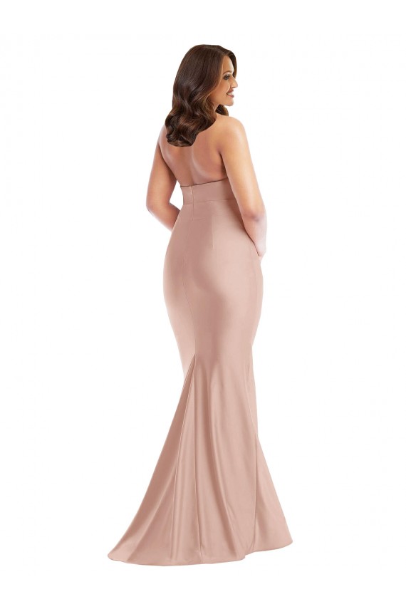 Sem Mangas Cabeçada Abrir de volta Cetim Sedoso Sereia Vestidos de Madrinha / Vestidos de Noite / Vestidos de Festa