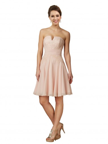 Sem Mangas Amor Chiffon & Renda Linha A Vestidos de Madrinha / Vestidos de Cocktail