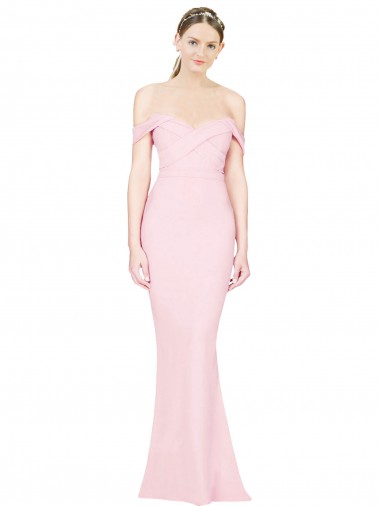 Sem Mangas Sem alças Lombar Crepe Esticado Linha A Longo Vestidos de Madrinha / Vestidos de Noite / Vestidos de Festa