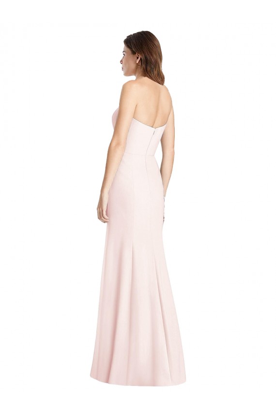 Sem Mangas Amor Lombar Crepe Esticado Trombeta Longo Vestidos de Madrinha / Vestidos de Festa
