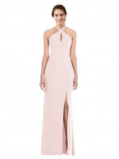 Sem Mangas Cabeçada Lombar Crepe Esticado Trombeta Vestidos de Madrinha / Vestidos de Noite / Vestidos de Festa
