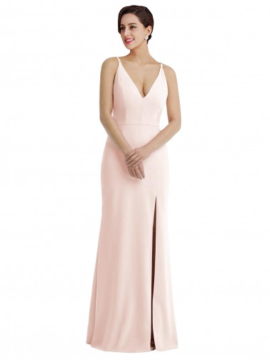 Sem Mangas Decote V Costas em V Crepe Esticado Trombeta Vestidos de Madrinha / Vestidos de Noite / Vestidos de Festa