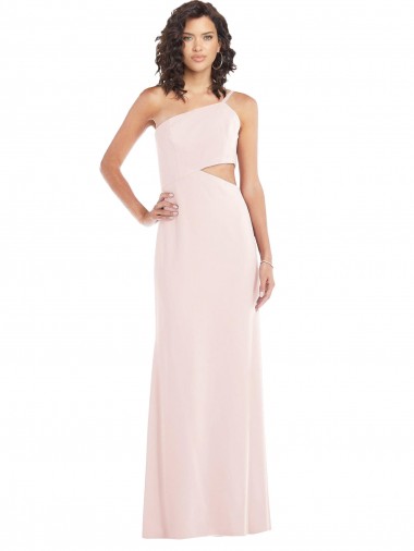 Sem Mangas Um Ombro Crepe Esticado Trombeta Vestidos de Madrinha / Vestidos de Noite / Vestidos de Festa