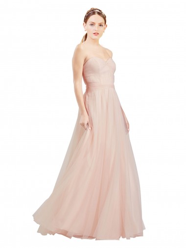 Sem Mangas Amor Abrir de volta Tule Linha A Vestidos de Madrinha