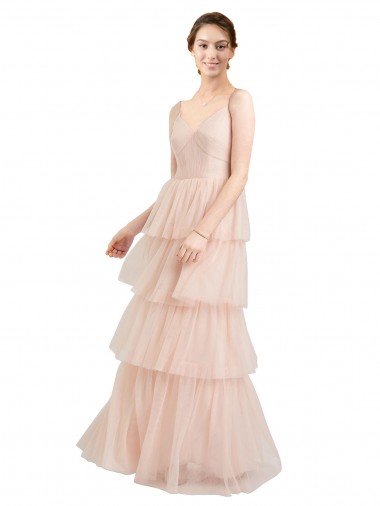 Sem Mangas Decote V Tule Linha A Vestidos de Festa / Vestidos de Madrinha