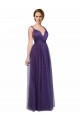 Sem Mangas Alças finas Abrir de volta Tule Linha A Roxo Vestidos de Madrinha