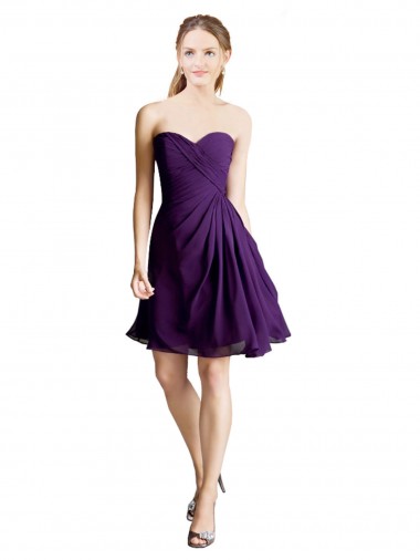 Sem Mangas Amor Chiffon Linha A Roxo Vestidos de Madrinha / Vestidos de Cocktail / Vestidos de Homecoming