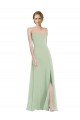 Sem Mangas Colher Criss Cruz Chiffon Linha A Vestidos de Madrinha