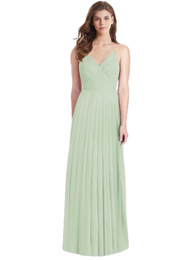 Ombro Frio Alças finas Chiffon Trombeta Vestidos de Madrinha
